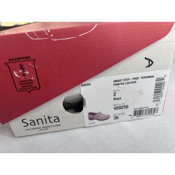 Sanita Clogs Slip On EU Size 36 US 5 Smart Step Prof Perennial Leather Ret$130 - Picture 6 of 8
